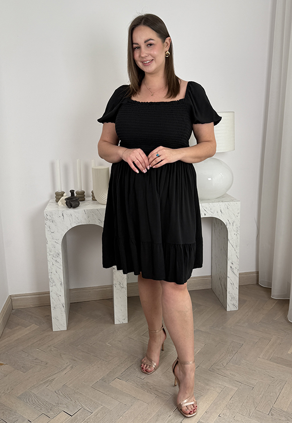 WERONICA SUKIENKA PLUS SIZE WISKOZOWA O KROJU HISZPANKI. CZARNA 02 - włoski zdjęcie 3
